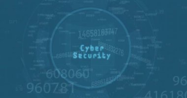 Veri işleme üzerinde biyometrik parmak izi animasyonu. Küresel çevrimiçi güvenlik, bulut hesaplama, dijital arayüz ve veri işleme kavramı dijital olarak oluşturuldu.