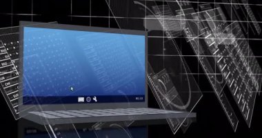 Ai chat ve veri işleme animasyonları. Küresel yapay zeka, bulut hesaplama, dijital arayüz ve veri işleme konsepti dijital olarak oluşturulmuş video.