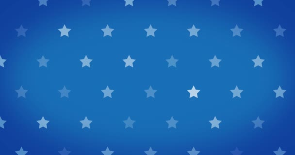 Animatie Van Usa Juli Tekst Sterren Blauwe Achtergrond Onafhankelijkheidsdag Patriottisme — Stockvideo