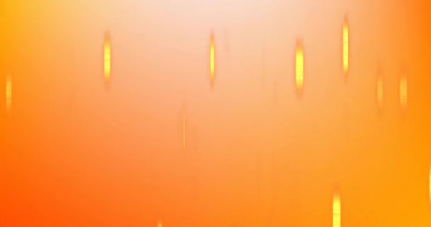 Animasi Jalur Cahaya Kuning Jatuh Atas Latar Belakang Oranye Pola — Stok Video