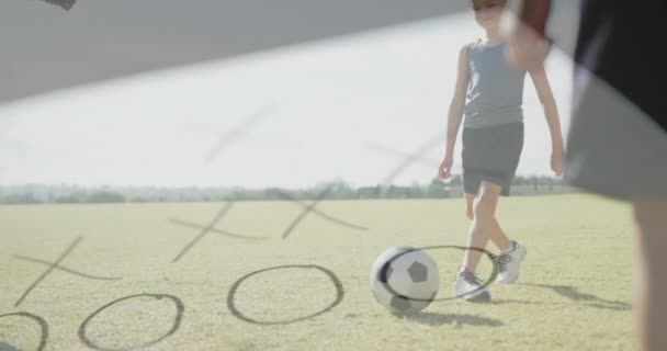 학생들 축구를 소년들에 애니메이션이다 스포츠 유년기 디지털로 만들어 비디오 — 비디오