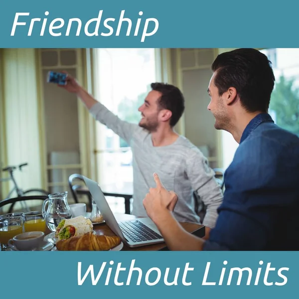 Komposisi Persahabatan Tanpa Batas Teks Lebih Dari Teman Laki Laki — Stok Foto