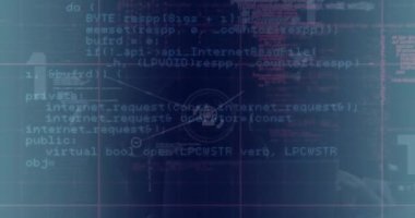 Veri işleme ile bağlantı ağının animasyonu. Dijital olarak oluşturulmuş küresel bağlantılar, iş, finans, bilgisayar ve veri işleme kavramı.