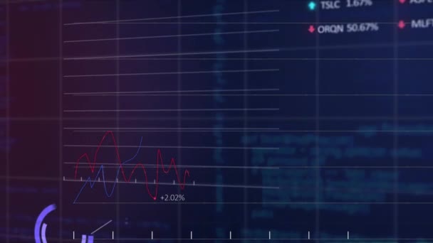 Animation Traitement Des Données Statistiques Boursières Sur Réseau Quadrillé Sur — Video