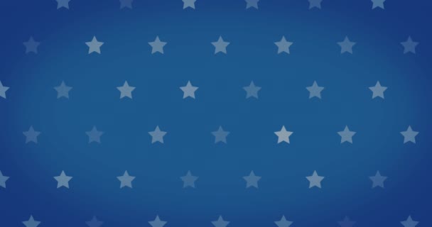 Animace Šťastný Den Nezávislosti Text Nad Hvězdami Modrém Pozadí Den — Stock video