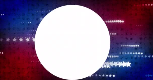 赤と青の背景に星の上に幸せなマーティン ルーサー キングの日のテキストのアニメーション 独立記念日 愛国心とお祝いのコンセプトデジタル生成ビデオ — ストック動画