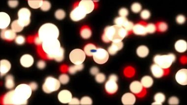 Spot ışıklarının üzerinde üst düzey neon metin animasyonu. Küresel video oyunu, iletişim, veri işleme, dijital arayüz ve dijital olarak oluşturulmuş görüntü hesaplama kavramı.