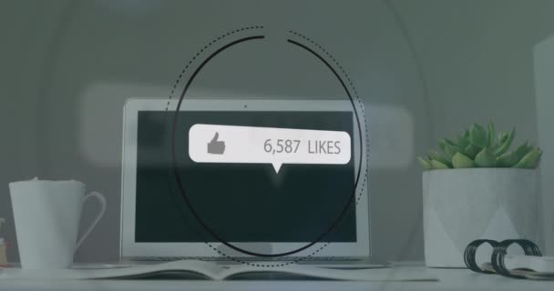 Animation Eines Ähnlichen Symbols Mit Steigenden Zahlen Auf Einer Sprechblase — Stockvideo