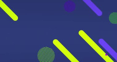 Mavi arkaplanda hareket eden soyut şekillerin animasyonu. Renk, hareket ve şablon konsepti dijital olarak oluşturulmuş video.