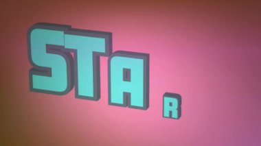 Kırmızı arkaplan üzerinde başlangıç metninin canlandırması. Genel video oyunu, veri işleme, dijital arayüz ve hesaplama kavramı dijital olarak oluşturuldu.