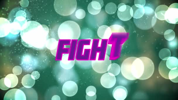 Spot Işıklarının Üzerindeki Neon Yazı Savaşının Animasyonu Küresel Video Oyunu — Stok video