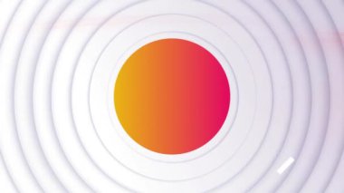 Neon izlerinin ve beyaz dairelerin üzerindeki şekillerin animasyonu. Soyut arkaplan ve şablon kavramı, dijital olarak oluşturulmuş video.