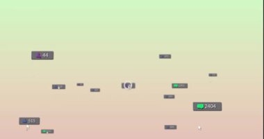 İleti kutularında değişen sayı ve simgelerin gradyan arkaplana göre canlandırılması. Dijital olarak oluşturulmuş, hologram, illüstrasyon, bildirimler, büyüme, sosyal medya ve teknoloji kavramı.