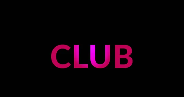 黑色背景上的俱乐部文本图像 俱乐部和迪斯科的数字形象概念 — 图库照片