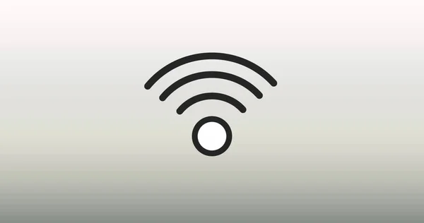 Obrázek Ikony Wifi Proti Kopírovacímu Prostoru Pozadí Šedého Přechodu Globální — Stock fotografie