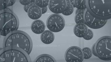 Düşen siyah nöbetlerin soyut arkaplan üzerindeki animasyonu. Dijital olarak üretilmiş, hologram, illüstrasyon, zaman ve teknoloji kavramı.