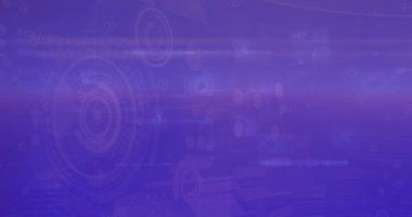 Çemberlerin, radarların, ses dalgalarının, soyut arkaplanda bilgisayar dilinin üzerindeki kürelerin animasyonu. Dijital olarak üretilmiş, hologram, illüstrasyon, sonar, küreselleşme, kodlama ve teknoloji konsepti.