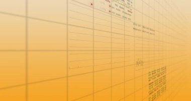 Grafiksel arka planda birden fazla grafik ve alım satım tahtalarının animasyonu. Dijital olarak üretilen hologram, illüstrasyon, rapor, iş dünyası, soyut ve borsa konsepti.