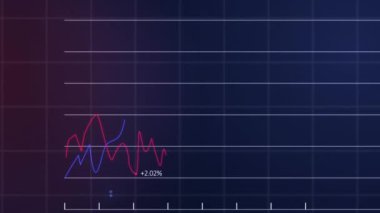 Mavi arkaplan ile ızgara ağı üzerinden istatistiksel veri işleme animasyonu. İş veri teknolojisi kavramı