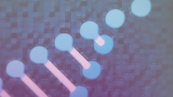 Анимация Вращающейся Спирали Днк Поверх Квадратной Текстуры Заднем Плане Цифровая — стоковое видео