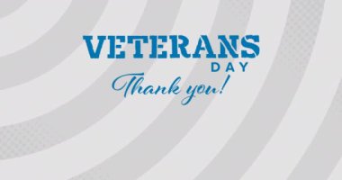 Gri çizgili eski askerlerin günlük animasyonu. Amerikan geleneği ve kutlama konsepti dijital olarak oluşturulmuş video.