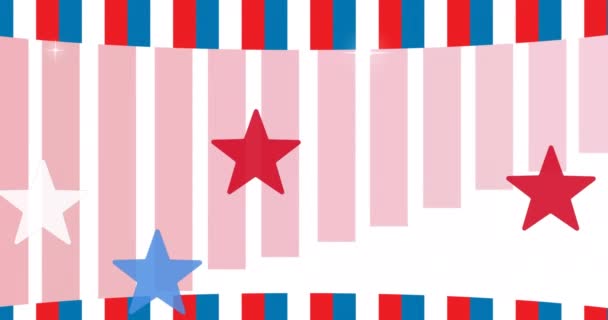 用美国的红色 白色和蓝色来动画总统日的文本 美国传统和庆祝概念数码制作的视频 — 图库视频影像