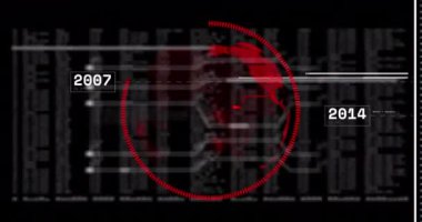 Küre ve veri işleme animasyonu. Küresel hesaplama, transfer ve veri işleme kavramı dijital olarak oluşturulmuş video.