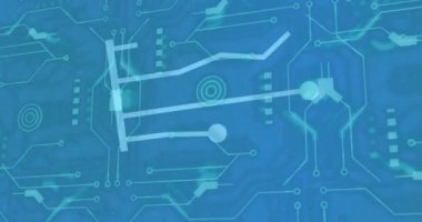 Bilgisayar devre kartı ile ai veri işleme animasyonu. Dijital olarak oluşturulmuş küresel yapay zeka, bağlantılar, hesaplama ve veri işleme kavramı.