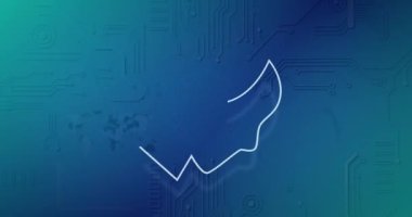 Simgeler ve devre kartlarıyla ai veri işleme animasyonu. Dijital olarak oluşturulmuş küresel yapay zeka, bağlantılar, hesaplama ve veri işleme kavramı.