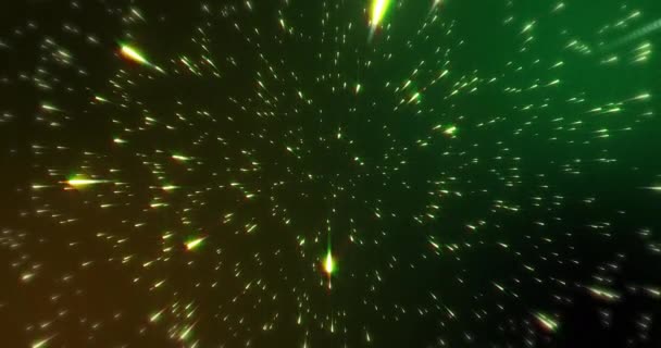 Animation Glowing Yellow Green Light Trails Moving Black Background Abstract — Stock Video