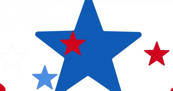 Animacja Gwiazd Czerwieni Bieli Błękicie Flagi Stanów Zjednoczonych Ameryki Amerykańska — Wideo stockowe