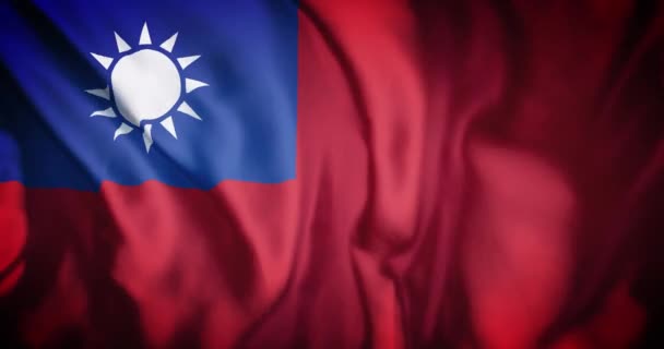 Animace Vlající Vlajky Taiwanu Mezinárodní Vztahy Aliance Globální Politika Koncepce — Stock video