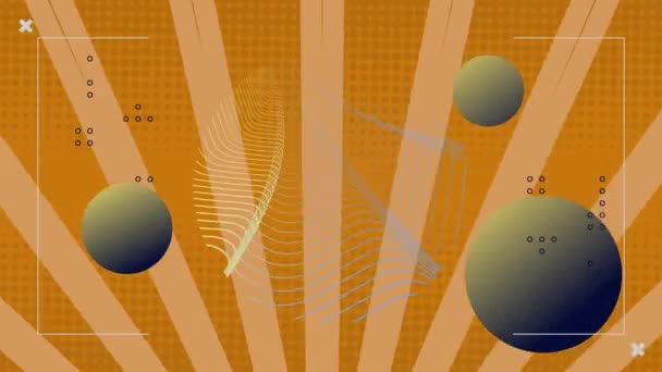 Animatie Van Gegevens Markeringen Ballen Abstract Patroon Mondiaal Computer Gegevensverwerkingsconcept — Stockvideo