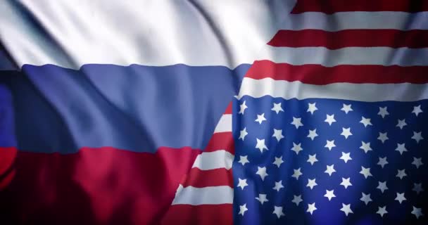 러시아와 국가의 깃발을 흔드는 애니메이션 디지털 비디오 — 비디오