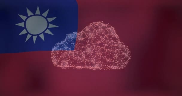 Animacja Obwodu Komputerowego Kłódką Flagą Tajwanu Koncepcja Globalnego Biznesu Informatyki — Wideo stockowe