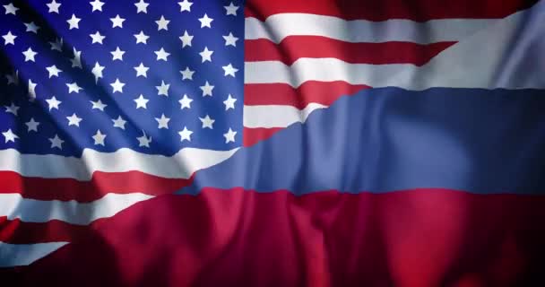 국가와 러시아의 국기를 흔드는 애니메이션 디지털 비디오 — 비디오