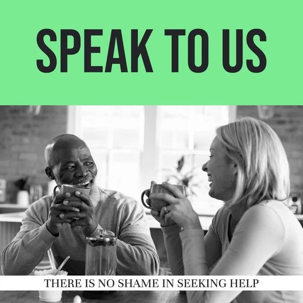 Bizimle Konuşmanın Kompozisyonu Yardım Mesajları Çeşitli Çiftler Aramakta Utanılacak Bir — Stok fotoğraf