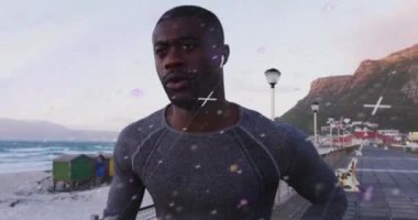 Afrika kökenli bir Amerikalı 'yı yöneten şebekenin animasyonu. Küresel bağlantılar, refah, zindelik ve dijital olarak üretilen sağlıklı yaşam tarzı konsepti.