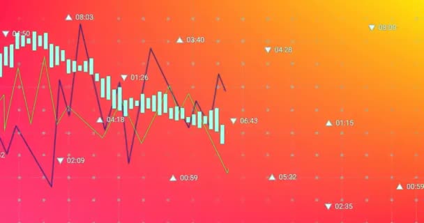 통계적 처리를 분홍색 노란색의 차이에 애니메이션이다 비즈니스 데이터 — 비디오
