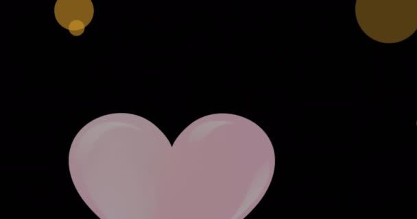 Animazione Icone Palloncini Cuore Rosa Galleggianti Contro Spazio Copia Sfondo — Video Stock