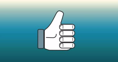 Mavi gradyan arkaplanda kopyalama boşluğuna karşı benzer bir simgenin canlandırması. Sosyal medya ağı ve iş teknolojisi kavramı