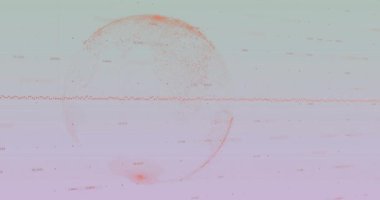 Gri arka planda veri işleme ve küre animasyonu. Küresel ağ ve iş teknolojisi kavramı