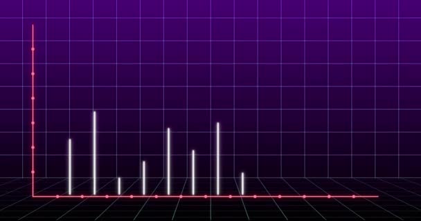 Animation Statistisk Databehandling Nettet Sekskantet Form Lilla Baggrund Computergrænseflade Forretningsteknologi – Stock-video