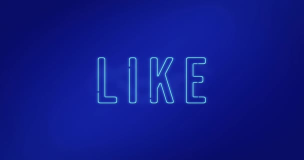 Animazione Banner Testo Simile Neon Sfondo Sfumato Blu Concetto Social — Video Stock