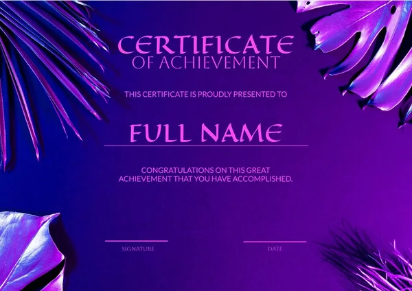 Сертифікат Про Досягнення Цей Сертифікат Гордістю Подається Повного Тексту Імені — стокове фото