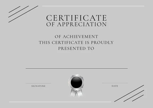 Ilustrace Osvědčení Ocenění Úspěchů Tento Certifikát Hrdě Představen Kopírovat Prostor — Stock fotografie