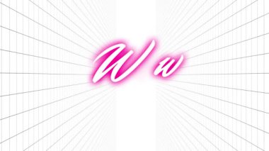 Beyaz arkaplan üzerinde neon wow metin pankartı animasyonu. Video oyunu arayüzü teknolojisi kavramı