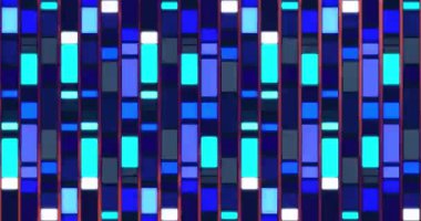 Mavi mozaik karelerin animasyonu siyah arkaplana karşı kusursuz bir şekilde parlıyor. Teknoloji arka plan kavramı