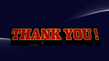 Siyah arkaplana karşı spiral desen üzerinde ünlem ile teşekkür metninin animasyonu. Dijital olarak üretilmiş, hologram, illüstrasyon, aydınlanma, tebrik ve kabul konsepti.