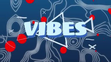 Kırmızı noktalar üzerindeki titreşimlerin animasyonu mavi arkaplandaki topoğrafya kalıplarına karşı. Video oyunu arayüzü teknolojisi kavramı